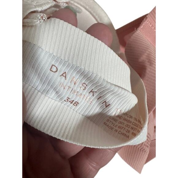 Danskin Intimates Set of 2 Pink White Bra Adjustable Comfortable Women Sz 34B - Picture 7 of 7